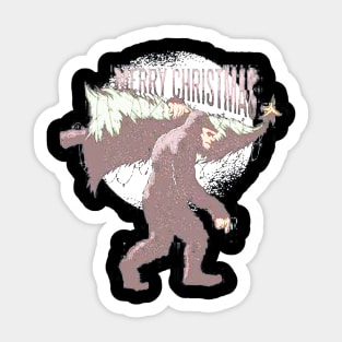 Christmas bigfoot Sticker